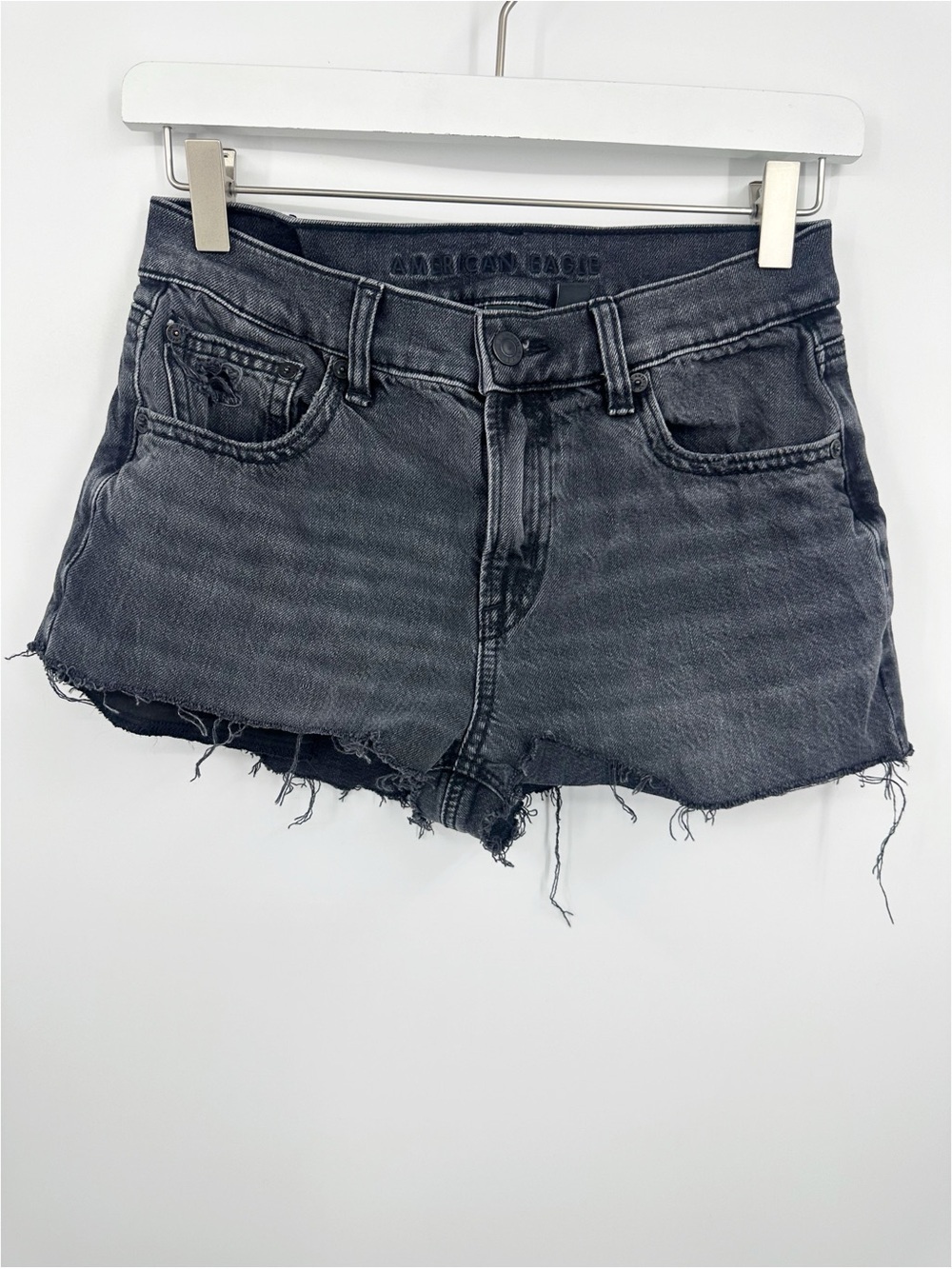 American Eagle Outfitters Black Strigid Stovepipe Shorts Size 00 Distressed